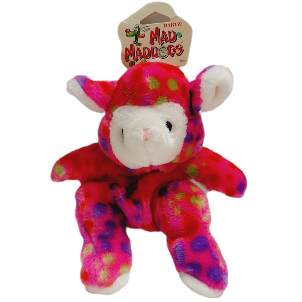 🍒4 for $20🍒 NEW - Hartz Mad Maddogs Pink Sheep - Plush Soft Dog Toy w/ Sound